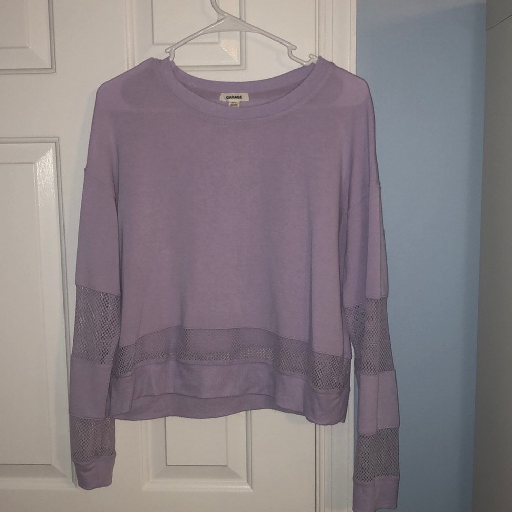 LIGHT PURPLE NETTED SWEATER